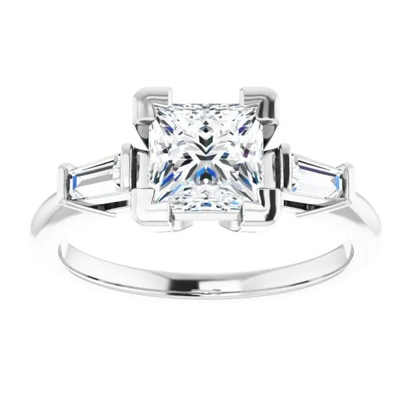 Baguette Accented Engagement Ring Image 3 Berilian Jewelers Folsom, CA