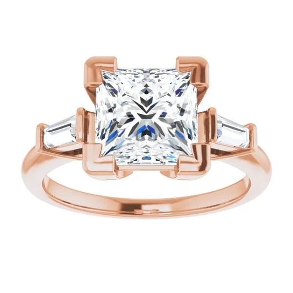 Baguette Accented Engagement Ring Image 3 Shipley's Fine Jewelry Hampstead, MD