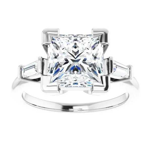 Baguette Accented Engagement Ring Image 3 Shipley's Fine Jewelry Hampstead, MD
