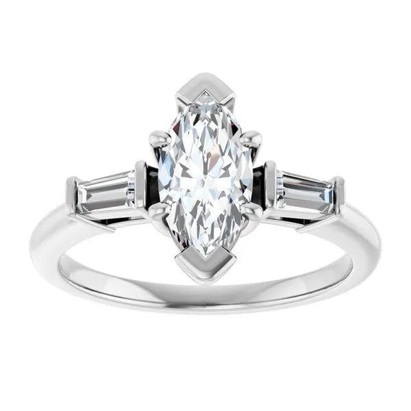 Baguette Accented Engagement Ring Image 3 Berilian Jewelers Folsom, CA
