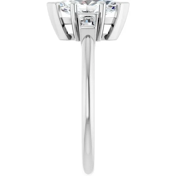 Baguette Accented Engagement Ring Image 4 Berilian Jewelers Folsom, CA