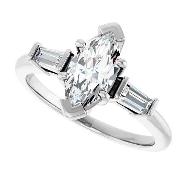 Baguette Accented Engagement Ring Image 5 Berilian Jewelers Folsom, CA