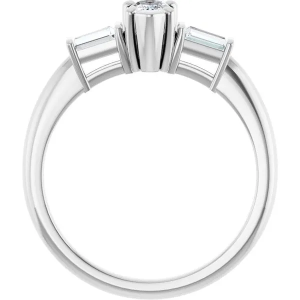 Baguette Accented Engagement Ring Image 2 Berilian Jewelers Folsom, CA