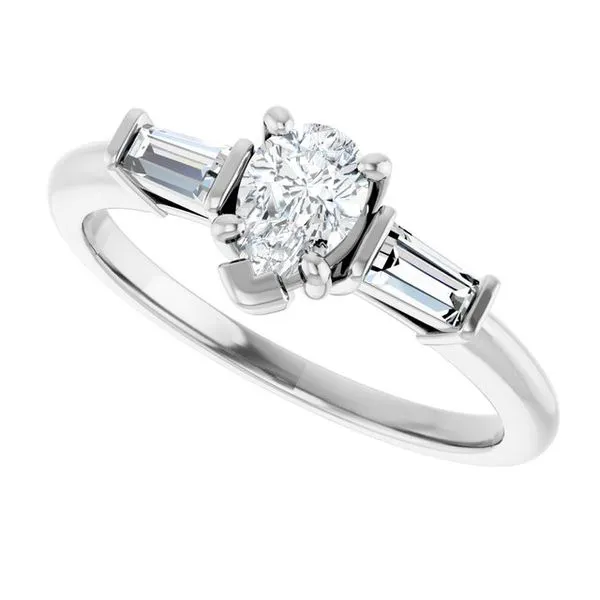 Baguette Accented Engagement Ring Image 5 Berilian Jewelers Folsom, CA