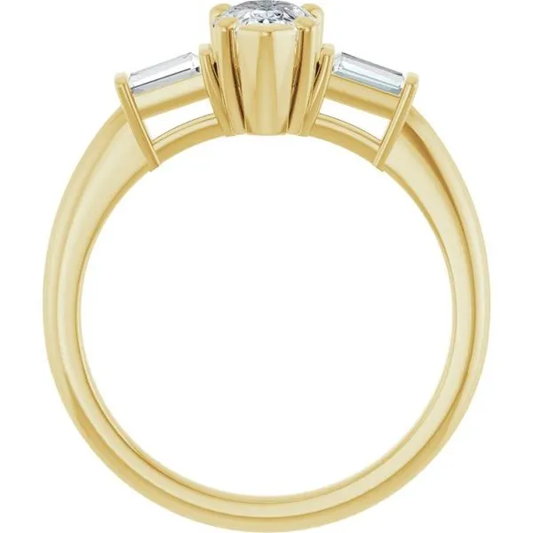 Baguette Accented Engagement Ring Image 2 Berilian Jewelers Folsom, CA