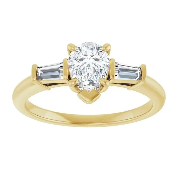 Baguette Accented Engagement Ring Image 3 Berilian Jewelers Folsom, CA