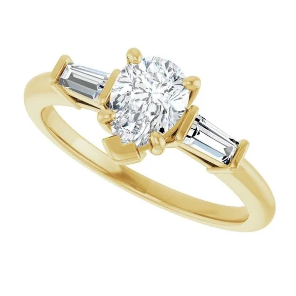 Baguette Accented Engagement Ring Image 5 Berilian Jewelers Folsom, CA