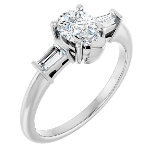 Baguette Accented Engagement Ring Shipley's Fine Jewelry Hampstead, MD
