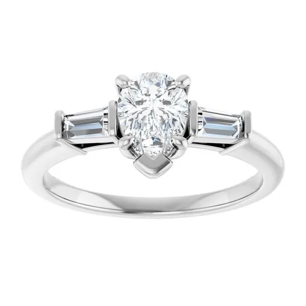 Baguette Accented Engagement Ring Image 3 Shipley's Fine Jewelry Hampstead, MD