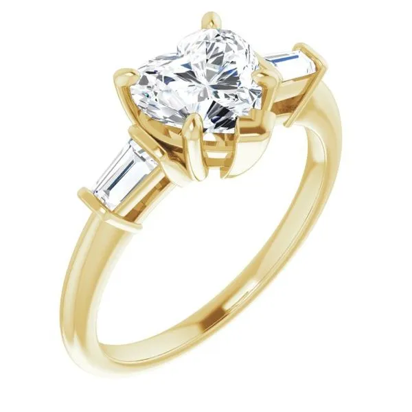 Baguette Accented Engagement Ring Berilian Jewelers Folsom, CA