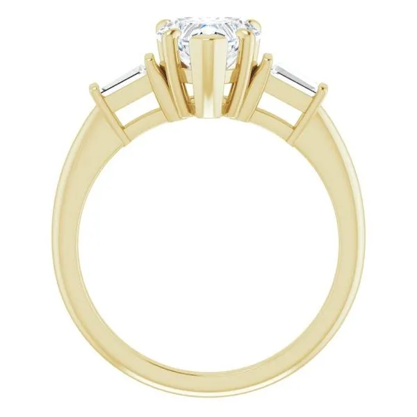 Baguette Accented Engagement Ring Image 2 Berilian Jewelers Folsom, CA