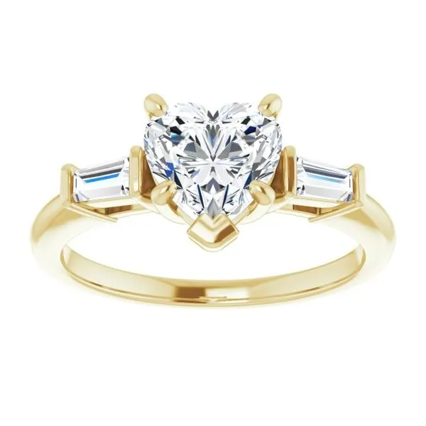 Baguette Accented Engagement Ring Image 3 Berilian Jewelers Folsom, CA