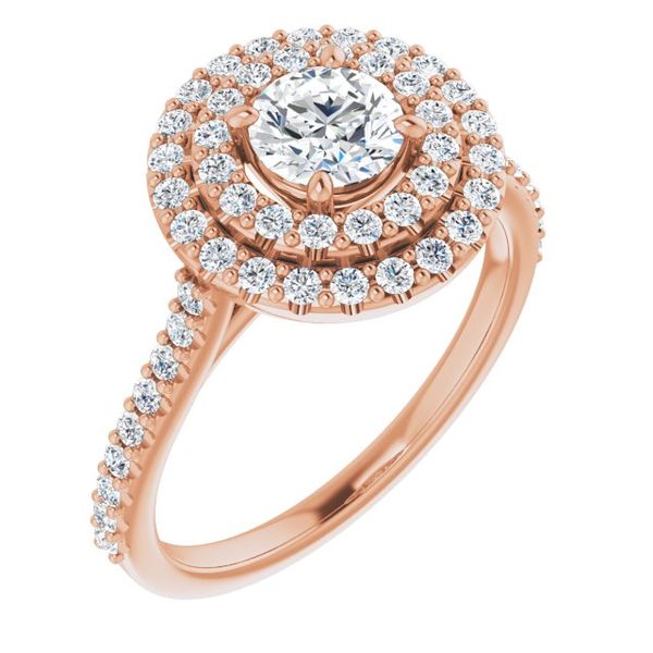 Double Halo-Style Engagement Ring