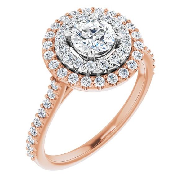 Double Halo-Style Engagement Ring