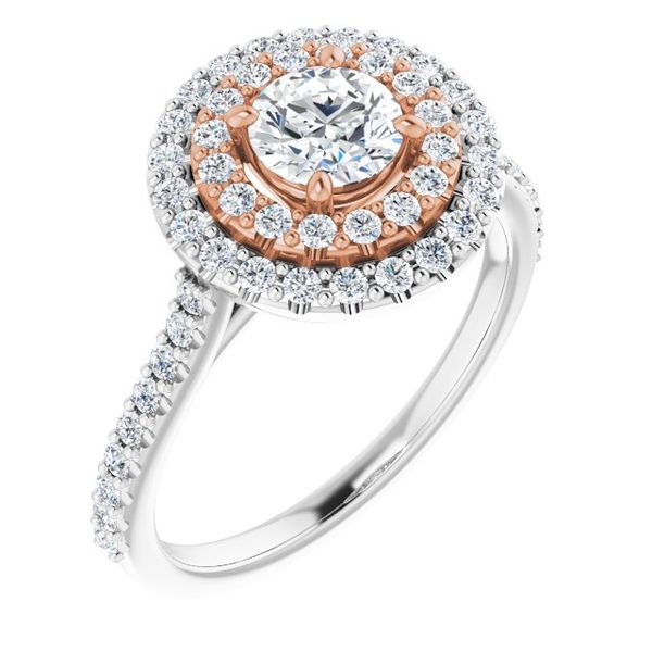 Double Halo-Style Engagement Ring