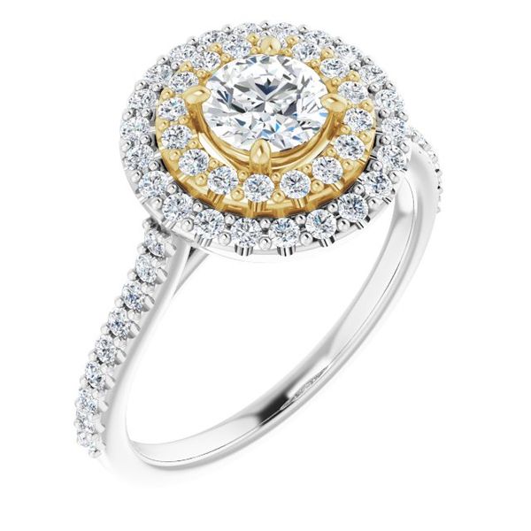 Double Halo-Style Engagement Ring