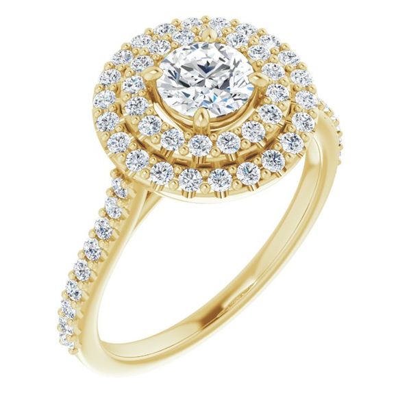 Double Halo-Style Engagement Ring