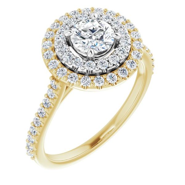 Double Halo-Style Engagement Ring