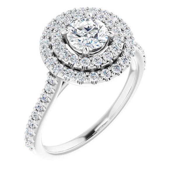 Double Halo-Style Engagement Ring
