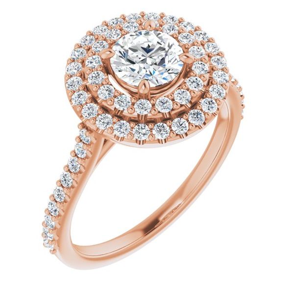 Double Halo-Style Engagement Ring