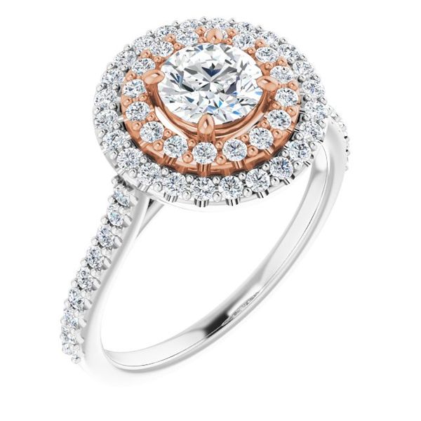 Double Halo-Style Engagement Ring