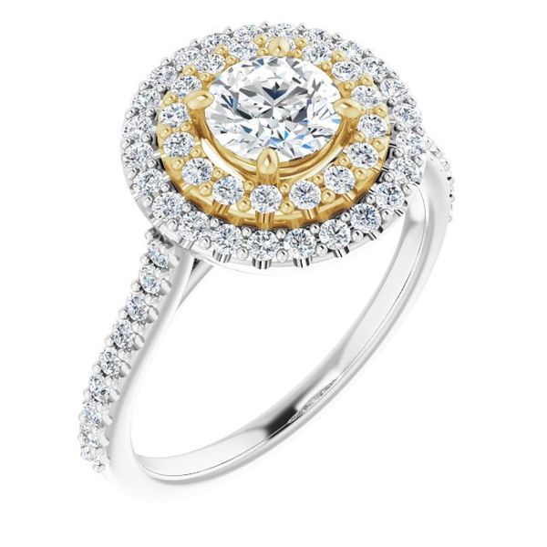 Double Halo-Style Engagement Ring