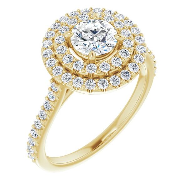Double Halo-Style Engagement Ring