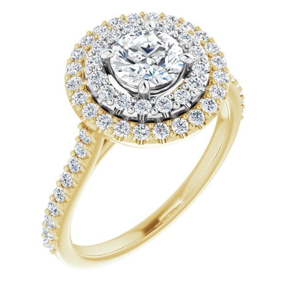 Double Halo-Style Engagement Ring
