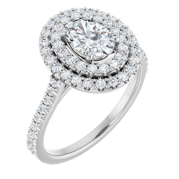 Double Halo-Style Engagement Ring