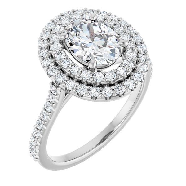 Double Halo-Style Engagement Ring