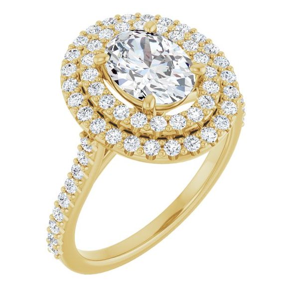 Double Halo-Style Engagement Ring