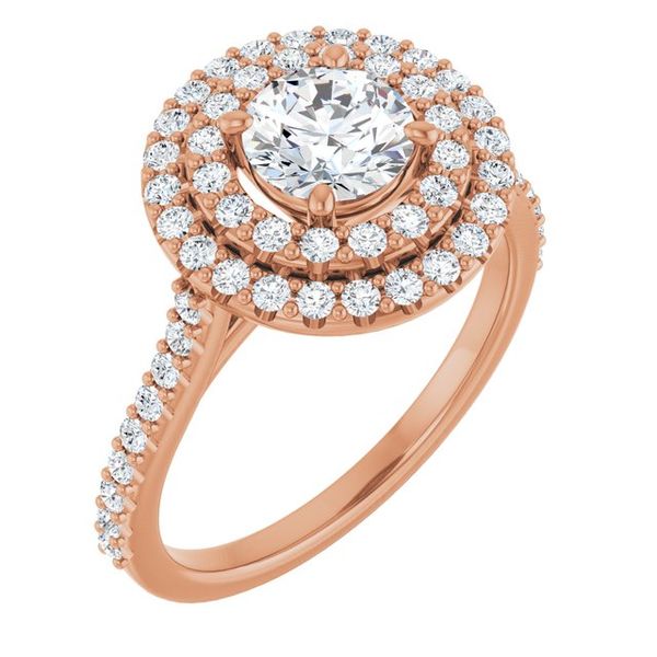 Double Halo-Style Engagement Ring