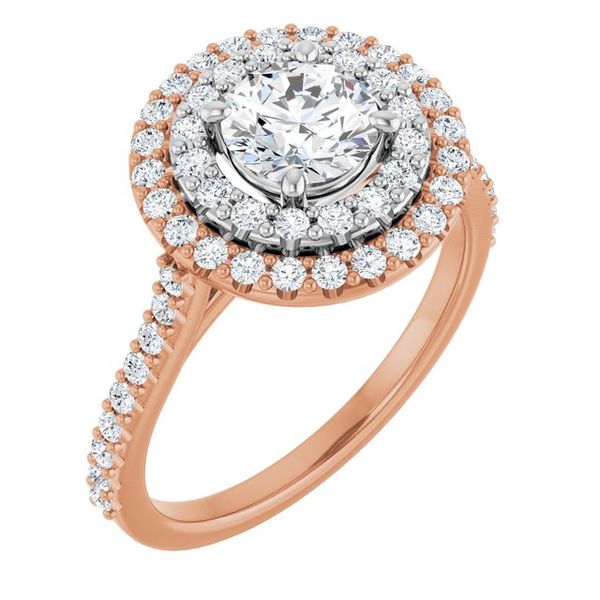 Double Halo-Style Engagement Ring