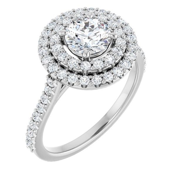 Double Halo-Style Engagement Ring