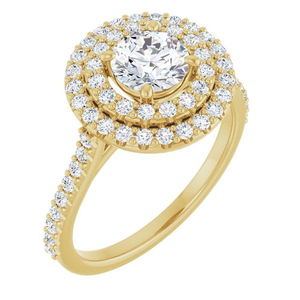 Double Halo-Style Engagement Ring