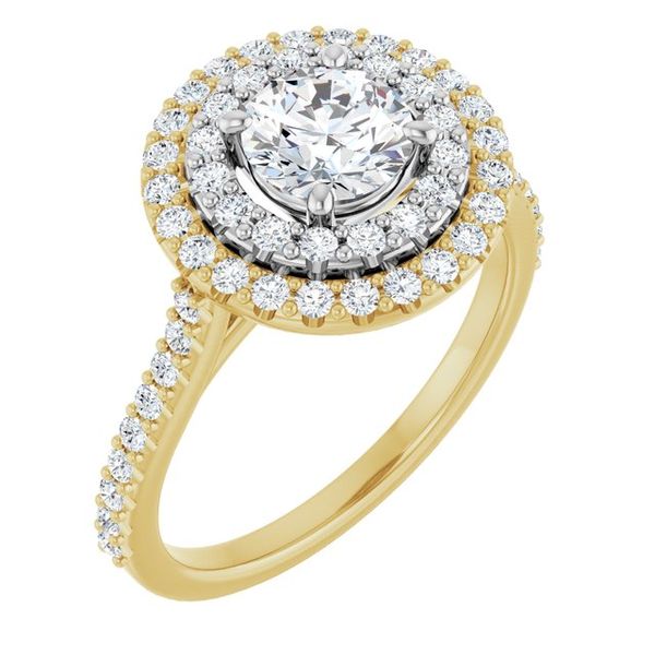 Double Halo-Style Engagement Ring