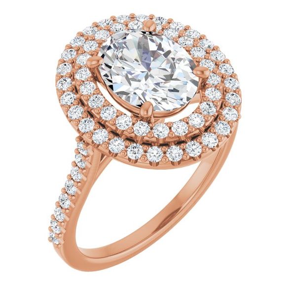 Double Halo-Style Engagement Ring