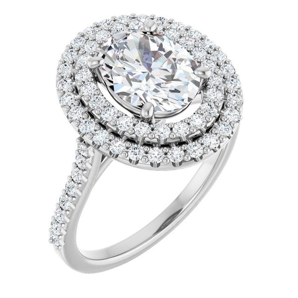 Double Halo-Style Engagement Ring