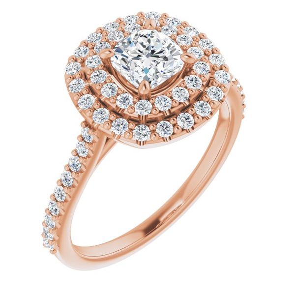 Double Halo-Style Engagement Ring