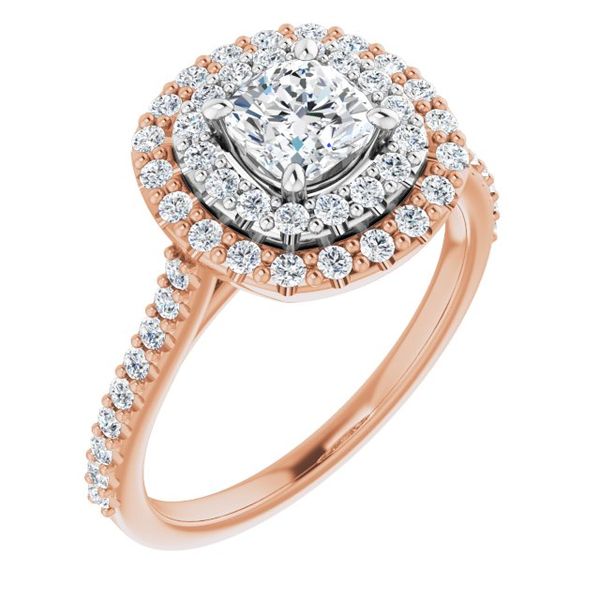 Double Halo-Style Engagement Ring