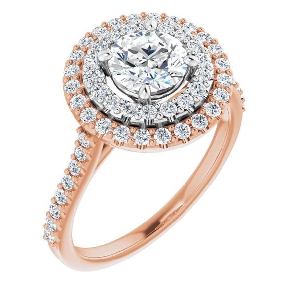 Double Halo-Style Engagement Ring
