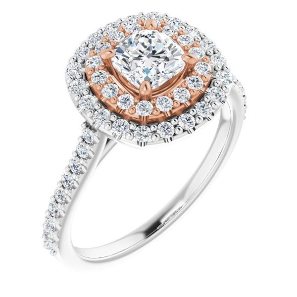 Double Halo-Style Engagement Ring