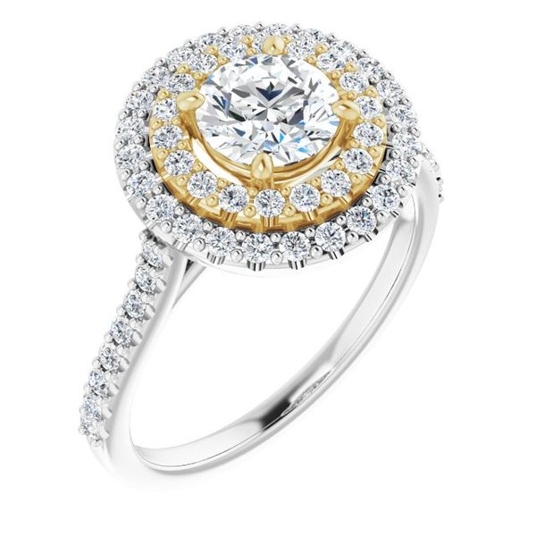 Double Halo-Style Engagement Ring