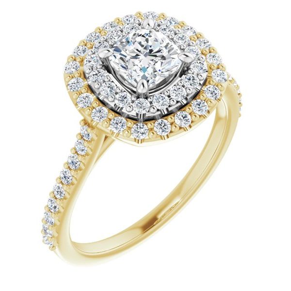 Double Halo-Style Engagement Ring