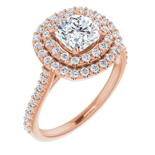 Double Halo-Style Engagement Ring