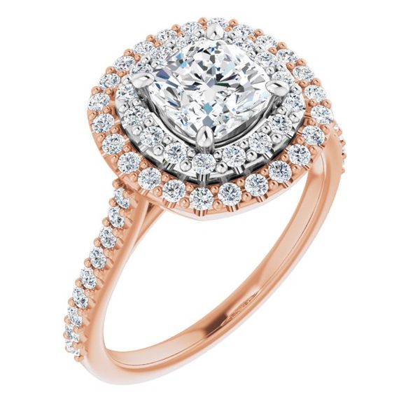 Double Halo-Style Engagement Ring