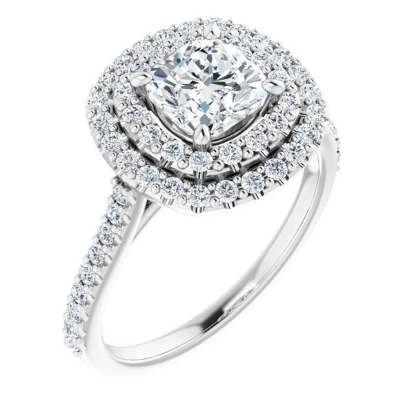 Double Halo-Style Engagement Ring