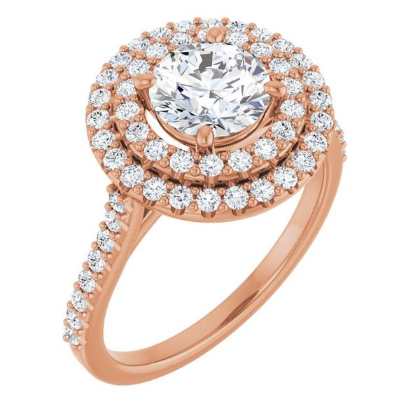 Double Halo-Style Engagement Ring