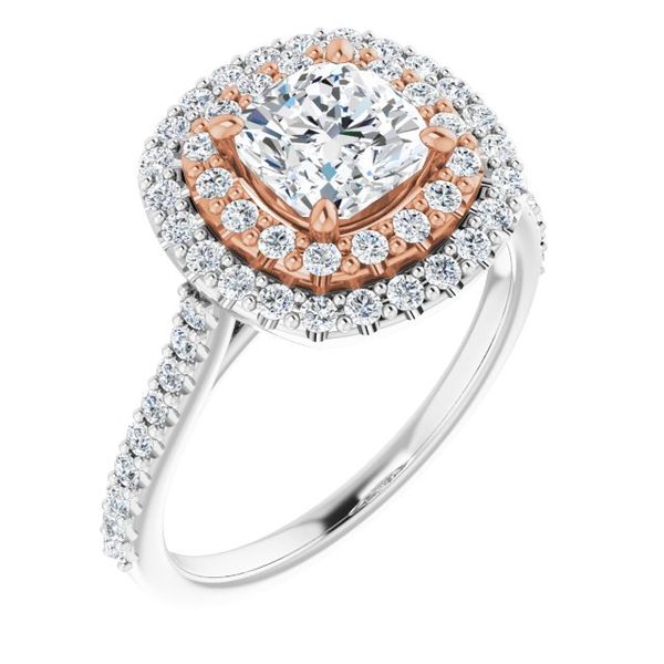 Double Halo-Style Engagement Ring