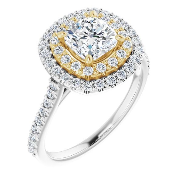 Double Halo-Style Engagement Ring